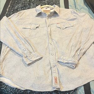 RAFTER C Light Blue Paisley Button-Up Shirt